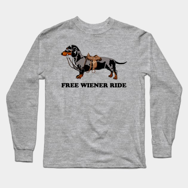 Free Dachshund ride Long Sleeve T-Shirt by rlnielsen4